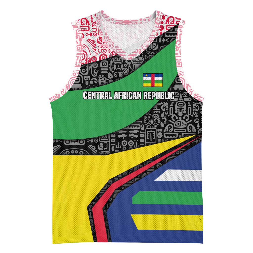 Central African Republic Basketball Jersey Multicolor Tribal Design TS04
