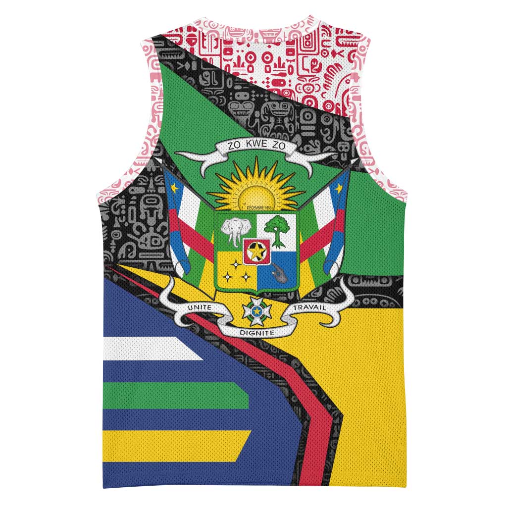 Central African Republic Basketball Jersey Multicolor Tribal Design TS04