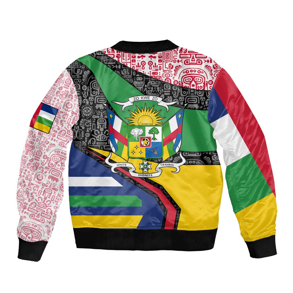Central African Republic Bomber Jacket Multicolor Tribal Design - African Pride