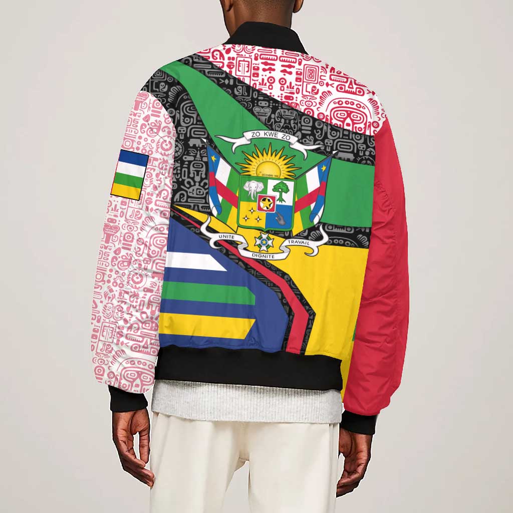 Central African Republic Bomber Jacket Multicolor Tribal Design - African Pride