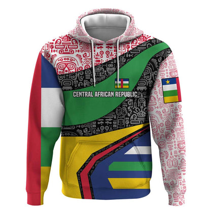 Central African Republic Hoodie Multicolor Tribal Design - African Pride