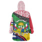 Central African Republic Kid Wearable Blanket Hoodie Multicolor Tribal Design - African Pride