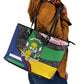 Central African Republic Leather Tote Bag Multicolor Tribal Design - African Pride