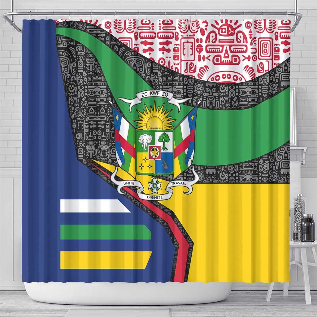 Central African Republic Shower Curtain Multicolor Tribal Design - African Pride