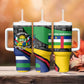 Central African Republic Tumbler With Handle Multicolor Tribal Design - African Pride