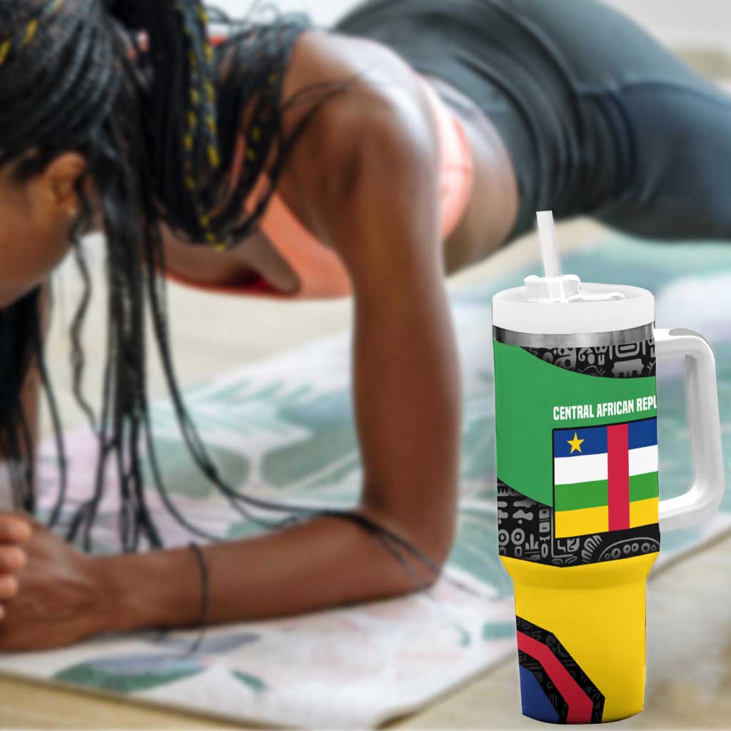 Central African Republic Tumbler With Handle Multicolor Tribal Design - African Pride