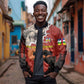 Central African Republic Bomber Jacket Red Black Nature Design and Buffalo - African Pride