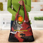 Central African Republic Grocery Bag Red Black Nature Design and Buffalo - African Pride