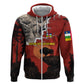 Central African Republic Hoodie Red Black Nature Design and Buffalo - African Pride