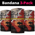 Central African Republic Neck Gaiter Red Black Nature Design and Buffalo - African Pride