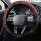 Central African Republic Steering Wheel Cover Red Black Nature Design and Buffalo - African Pride