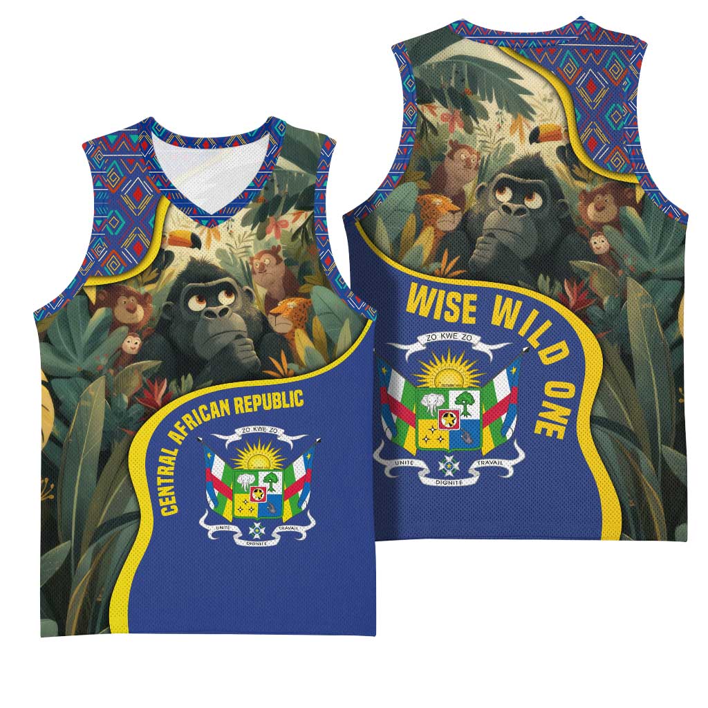 Central African Republic Basketball Jersey Jungle Animal TS04