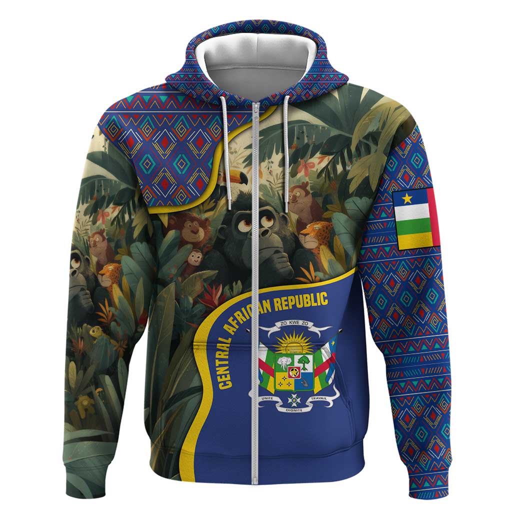 Central African Republic Hoodie Jungle Animal - African Pride