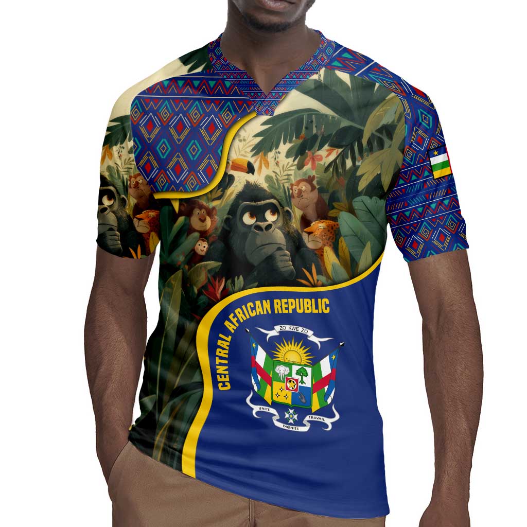 Central African Republic Rugby Jersey Jungle Animal - African Pride