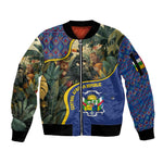 Central African Republic Sleeve Zip Bomber Jacket Jungle Animal - African Pride