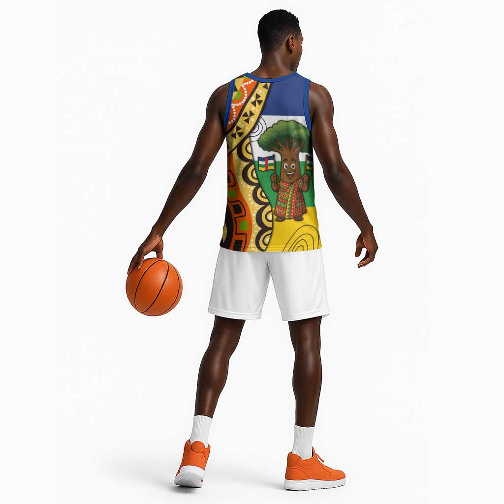 Central African Republic Basketball Jersey Baobab and Flag TS04