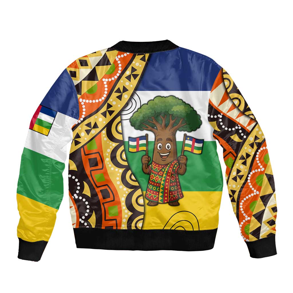 Central African Republic Bomber Jacket Baobab and Flag - African Pride