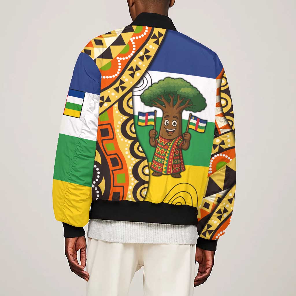 Central African Republic Bomber Jacket Baobab and Flag - African Pride
