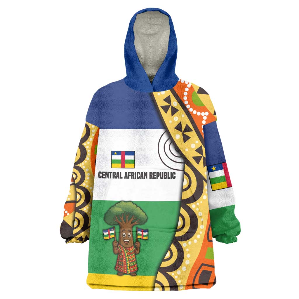 Central African Republic Kid Wearable Blanket Hoodie Baobab and Flag - African Pride