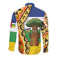 Central African Republic Long Sleeve Button Shirt Baobab and Flag - African Pride