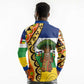 Central African Republic Long Sleeve Polo Shirt Baobab and Flag - African Pride