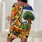 Central African Republic Off Shoulder Short Dress Baobab and Flag - African Pride
