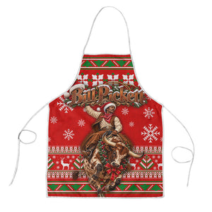 Bill Pickett Christmas Cowboy Apron Snowy Winter Western Rodeo Horse Rider Art