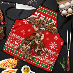 Bill Pickett Christmas Cowboy Apron Snowy Winter Western Rodeo Horse Rider Art