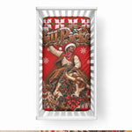 Bill Pickett Christmas Cowboy Baby Bed Cover Snowy Winter Western Rodeo Horse Rider Art