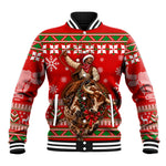 Bill Pickett Christmas Cowboy Baseball Jacket Snowy Winter Western Rodeo Horse Rider Art