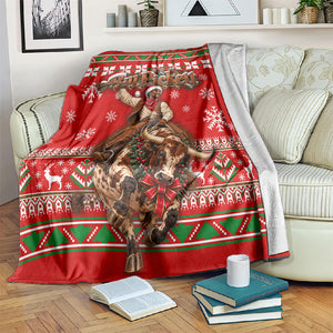 Bill Pickett Christmas Cowboy Blanket Snowy Winter Western Rodeo Horse Rider Art