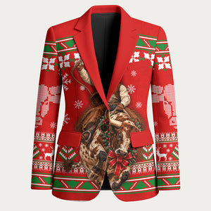 Bill Pickett Christmas Cowboy Blazer Snowy Winter Western Rodeo Horse Rider Art