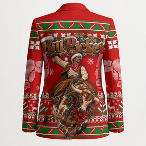 Bill Pickett Christmas Cowboy Blazer Snowy Winter Western Rodeo Horse Rider Art