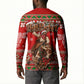 Bill Pickett Christmas Cowboy Button Sweatshirt Snowy Winter Western Rodeo Horse Rider Art