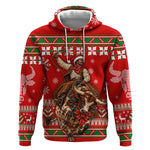 Bill Pickett Christmas Cowboy Hoodie Snowy Winter Western Rodeo Horse Rider Art