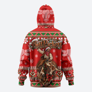 Bill Pickett Christmas Cowboy Hoodie Snowy Winter Western Rodeo Horse Rider Art
