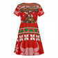 Bill Pickett Christmas Cowboy Kid Short Sleeve Dress Snowy Winter Western Rodeo Horse Rider Art