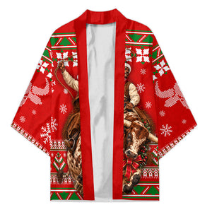 Bill Pickett Christmas Cowboy Kimono Snowy Winter Western Rodeo Horse Rider Art