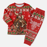 Bill Pickett Christmas Cowboy Christmas Pajama Set Snowy Winter Western Rodeo Horse Rider Art