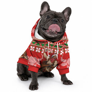 Bill Pickett Christmas Cowboy Pet Hoodie Snowy Winter Western Rodeo Horse Rider Art