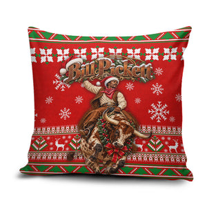 Bill Pickett Christmas Cowboy Pillow Cover Snowy Winter Western Rodeo Horse Rider Art