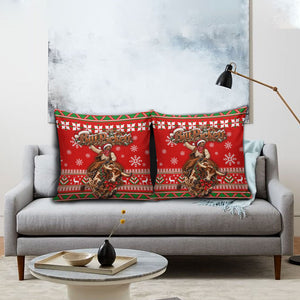 Bill Pickett Christmas Cowboy Pillow Cover Snowy Winter Western Rodeo Horse Rider Art