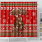Bill Pickett Christmas Cowboy Shower Curtain Snowy Winter Western Rodeo Horse Rider Art