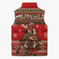 Bill Pickett Christmas Cowboy Sleeveless Puffer Jacket Snowy Winter Western Rodeo Horse Rider Art