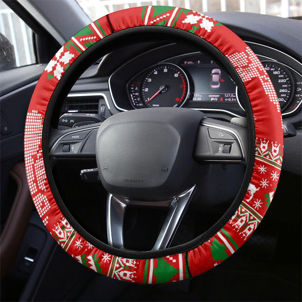 Bill Pickett Christmas Cowboy Steering Wheel Cover Snowy Winter Western Rodeo Horse Rider Art