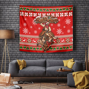 Bill Pickett Christmas Cowboy Tapestry Snowy Winter Western Rodeo Horse Rider Art