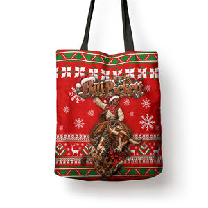 Bill Pickett Christmas Cowboy Tote Bag Snowy Winter Western Rodeo Horse Rider Art