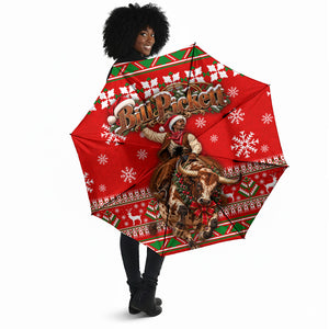 Bill Pickett Christmas Cowboy Umbrella Snowy Winter Western Rodeo Horse Rider Art