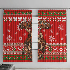 Bill Pickett Christmas Cowboy Window Curtain Snowy Winter Western Rodeo Horse Rider Art