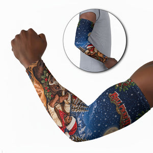 Bill Pickett Christmas Bull Rider Arm Sleeves Snowy Winter Western Rodeo Night Art